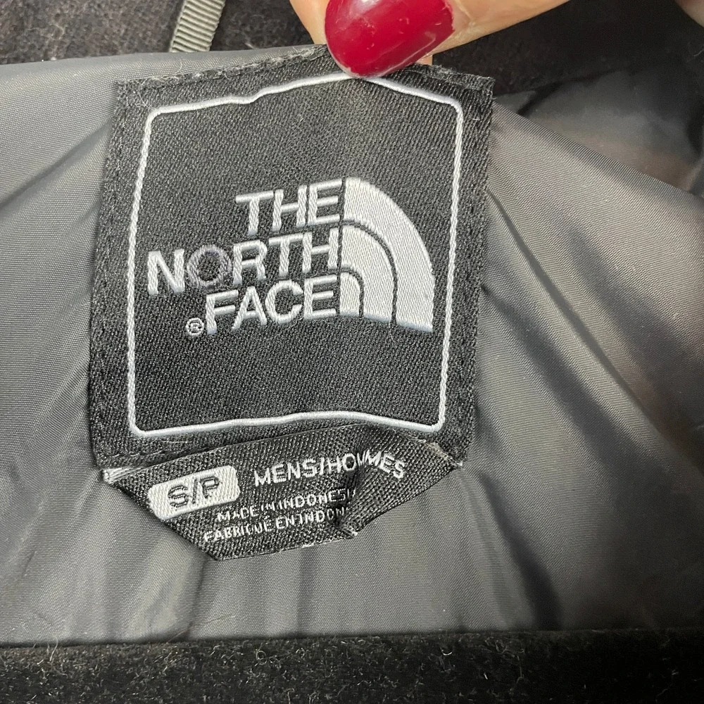 The‎ North Face Vest Mens S P Black Gray Wool Blend Full Zip Outdoor Gorpcore